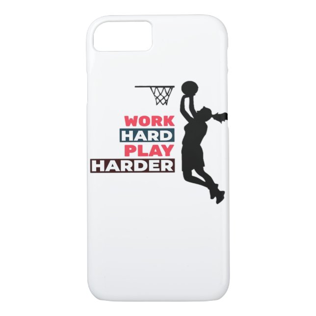 Arbeta hårt för att spela så hårt, kvinnligt baske Case-Mate iPhone skal (Baksida)