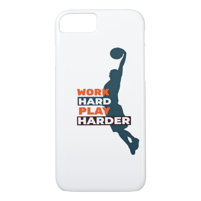 Arbeta hårt för att spela upp så hård basketspelar Case-Mate iPhone skal (Baksida)
