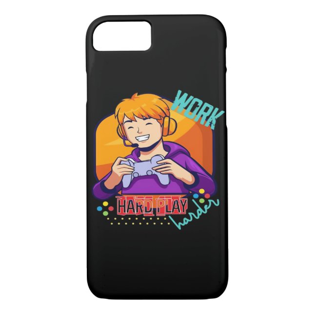 Arbeta hårt för att spela upp så hård motiv Case-Mate iPhone skal (Baksida)