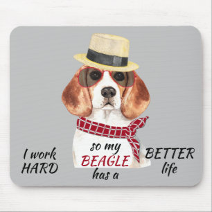 Arbeta hårt för min beagle musmatta