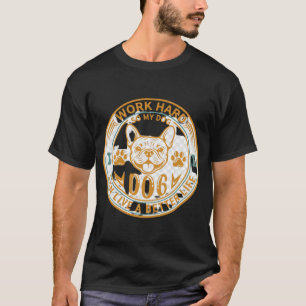 Arbeta Hårt Hund Lev Bättre Liv Fransk Bulldog Tas T Shirt