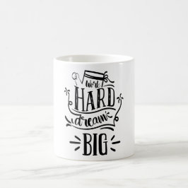 Arbeta hårt i drömmen Big Motivation Lettering Quo Kaffemugg