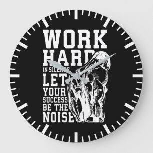 Arbeta hårt i tysthet - Gym, Workout, Bodybuilding Stor Klocka