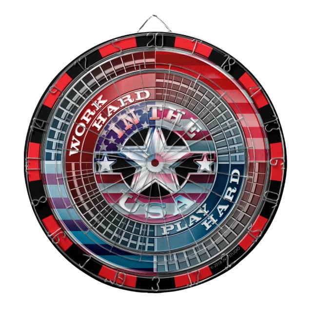 Arbeta hårt i USA Dartboard Darttavla (Framsidan)