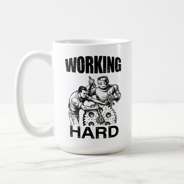 arbeta hårt kaffemugg (Vänster)