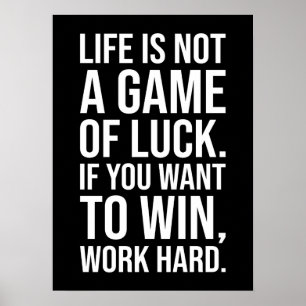 Arbeta hårt mot vinet - Yta, hustle, success, moti Poster