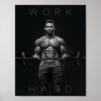 Arbeta hårt | Motiveringell Gym Poster