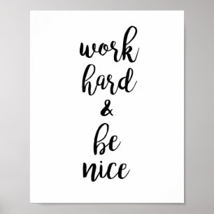 Arbeta hårt och var snygg och typografera offertmo poster