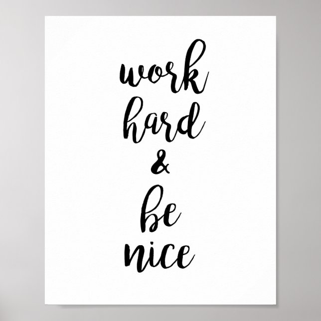 Arbeta hårt och var snygg och typografera offertmo poster (Framsidan)