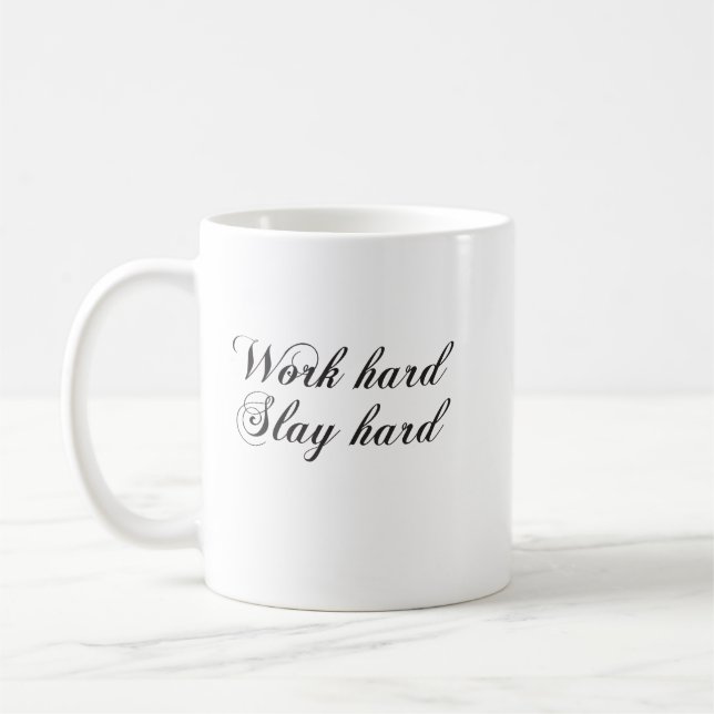 Arbeta hårt saxkaffe Mugg (Vänster)