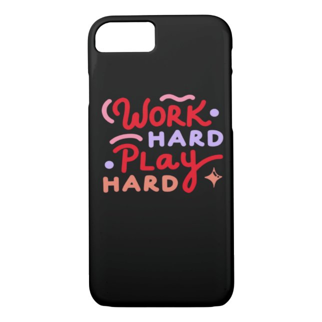 Arbeta hårt, spela en så svår arbetsdag Case-Mate iPhone skal (Baksida)