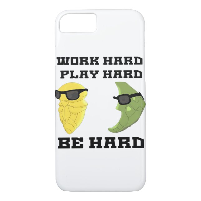Arbeta hårt, spela så hårt, var hård klassisk Case-Mate iPhone skal (Baksida)