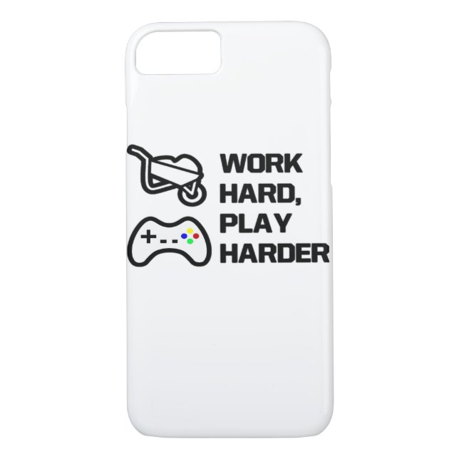 Arbeta hårt, spela upp så hårt Påstående i klassis Case-Mate iPhone Skal (Baksida)