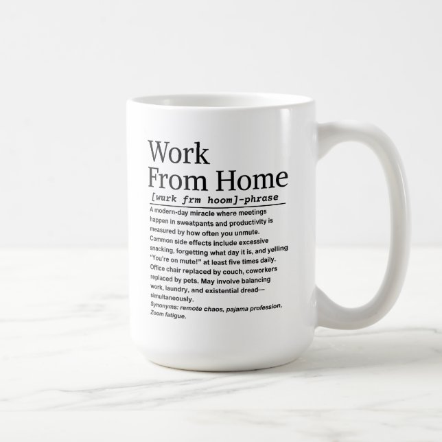 Arbeta hemifrån kaffemugg (Höger)