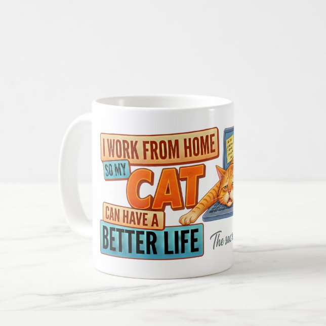 Arbeta Hemifrån-Mugg - Roligt WFH-present Kaffemugg (Framsida vänster)