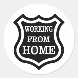 Arbeta hemifrån runt klistermärke