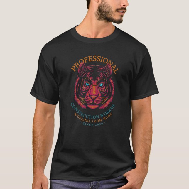 Arbeta hos Home Construction Worker Foreman Cowo T Shirt (Framsida)