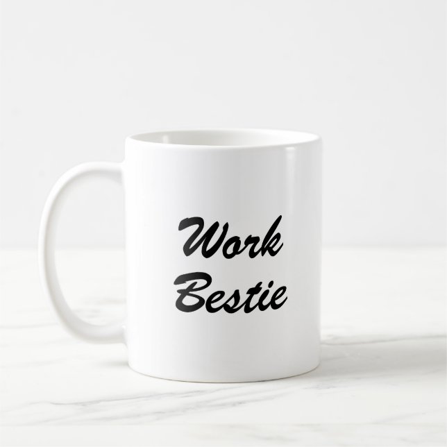 Arbeta i Bestie Roligt Coworking Typography Coffee Kaffemugg (Vänster)
