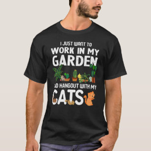 Arbeta I Min Trädgård Och Häng Med Mina Katter Kat T Shirt