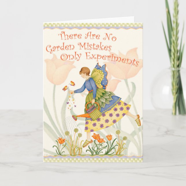 Arbeta i trädgården experiment - hälsningkort kort (Framsida)