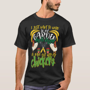Arbeta i trädgården med kycklingar bonde gård hobb t shirt