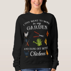 Arbeta i trädgården med mina kycklingar roligt t shirt