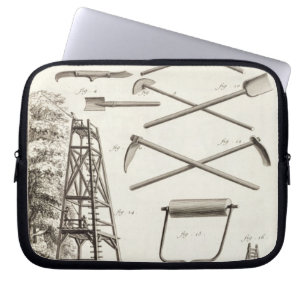 Arbeta i trädgården verktyg och en mobil beskär laptop sleeve