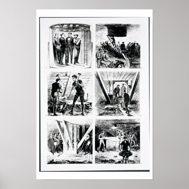 Arbeta inuti saxarna, bygga Brooklyn Bri Poster (Framsidan)