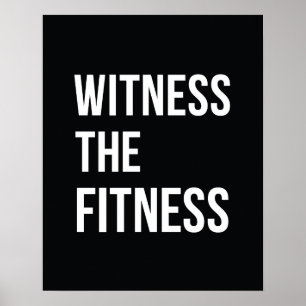 Arbeta med citattecken med vit Fitness Black Poster