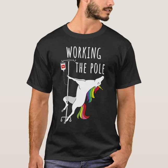 Arbeta med det IV-pole ER-Akutet Nursin T Shirt (Framsida)