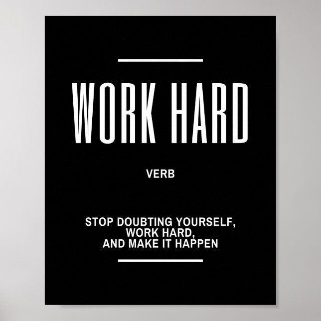 Arbeta med hård motivation poster (Framsidan)