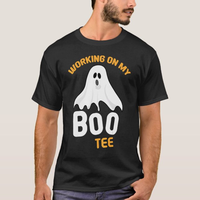 Arbeta med min Boo Halloween-workout viktning T Shirt (Framsida)