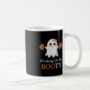 Arbeta med min Booty Boo-Ty Funny Halloween Gym Gh Kaffemugg
