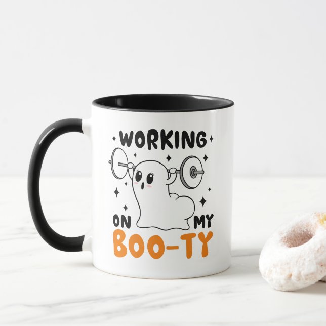 Arbeta med min Booty Cute Halloween Mugg (Med munk)
