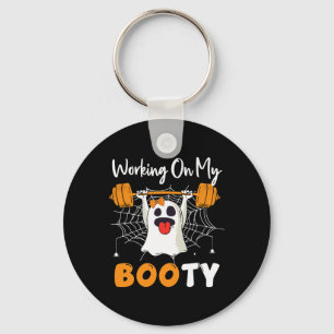 Arbeta med min Booty Ghost Boo Gym Halloween Funny Nyckelring