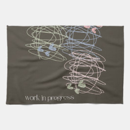 Arbeta med pågående skriptutformning kökshandduk