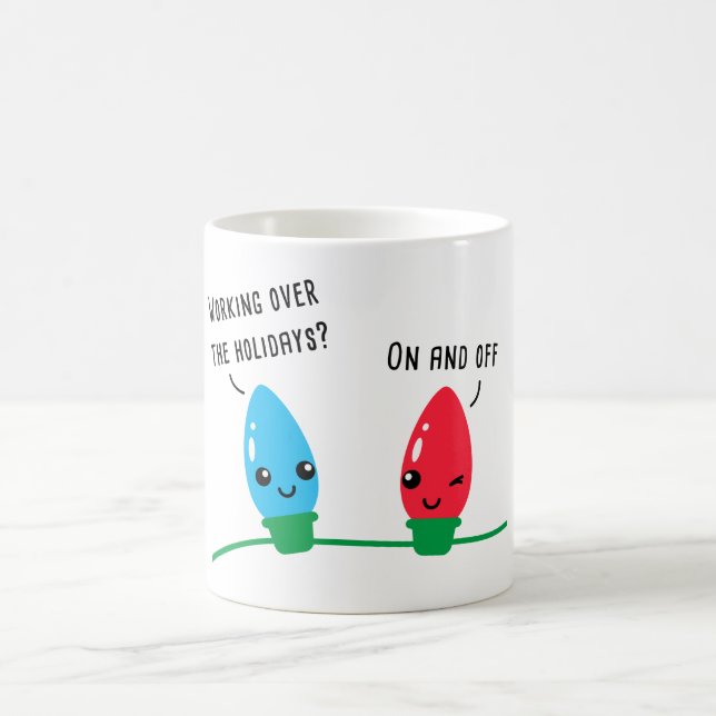 Arbeta över Helgdagarna Den vackra julen Ljus   Kaffemugg (Center)