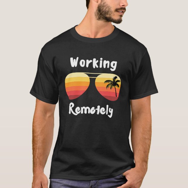 Arbeta på distans från Home Office Beach Sol P T Shirt (Framsida)