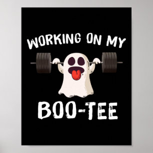 Arbeta på min Boo Tee Halloween Dead Hiss Ghost Gy Poster