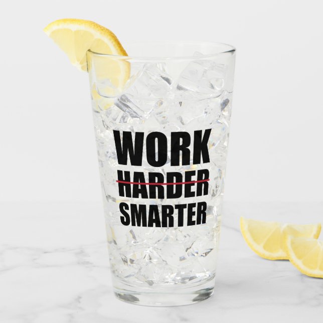 Arbeta smartare inte hårdare Motivation Glaskopp (Framsida Ice)