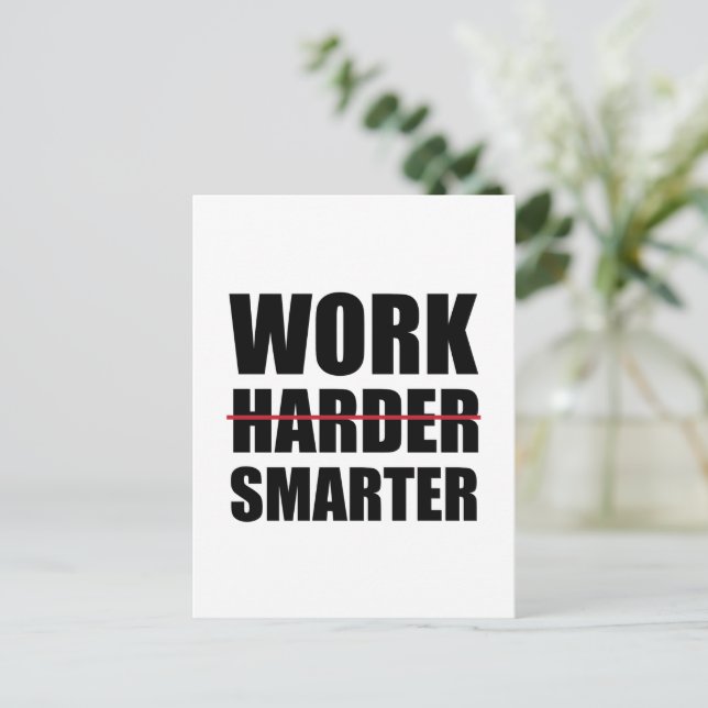 Arbeta smartare inte hårdare Motivation Vykort (Stående Fram)