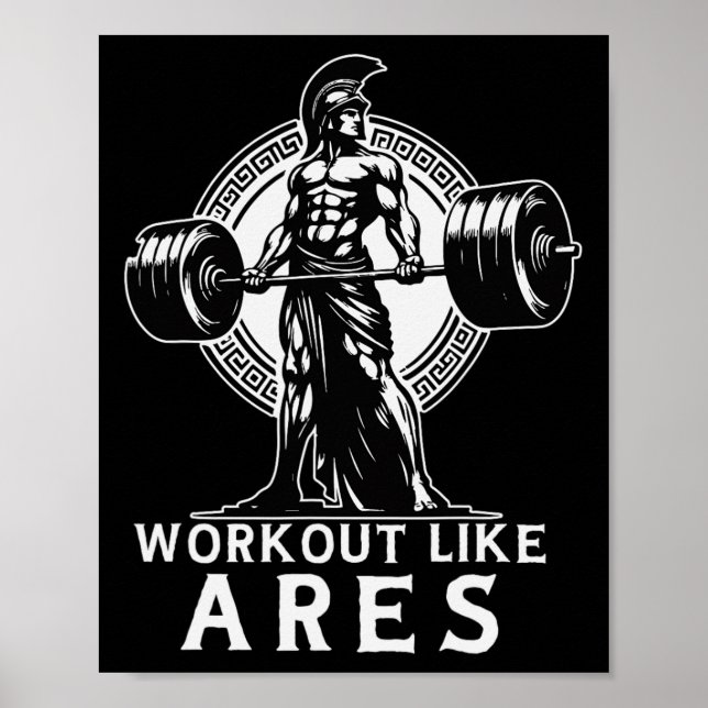 Arbeta som Ares Grekiska Gud Bodybuilding Fitness Poster (Framsidan)