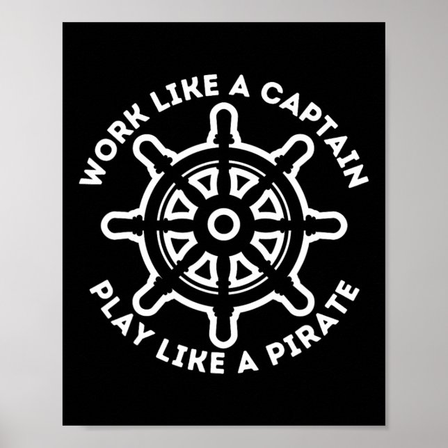 Arbeta som en kapten leker som en Pirat-båt och Poster (Framsidan)