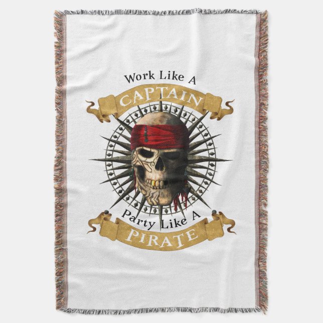 Arbeta som en kapten Party som en Pirat Skull Joll Filt (Framsidan Vertikal)