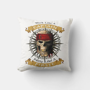 Arbeta som en kapten Party som en Pirat Skull Joll Kudde