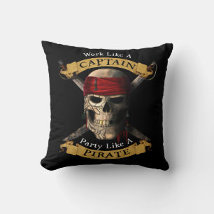 Arbeta som en kapten Party som en Pirat Skull Joll Kudde