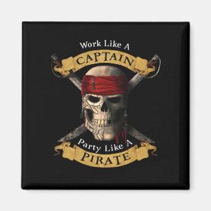 Arbeta som en kapten Party som en Pirat Skull Joll Magnet