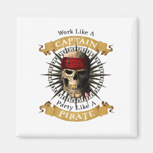 Arbeta som en kapten Party som en Pirat Skull Joll Magnet