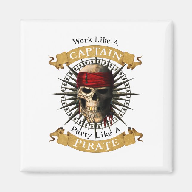Arbeta som en kapten Party som en Pirat Skull Joll Magnet (Framsidan)