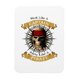 Arbeta som en kapten Party som en Pirat Skull Joll Magnet